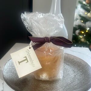 Trimming T Glazed Pear Candle and Glass Votive
Embossed Raised Christmas Tree